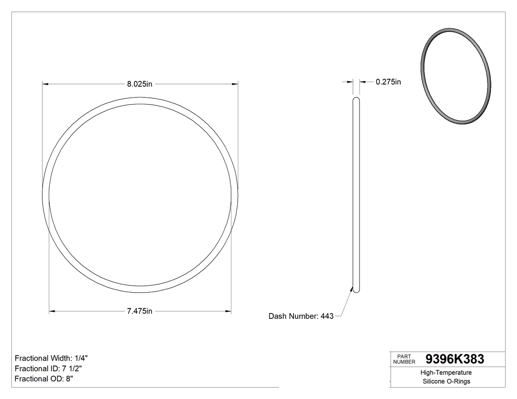 Technical drawing - 9396K383
